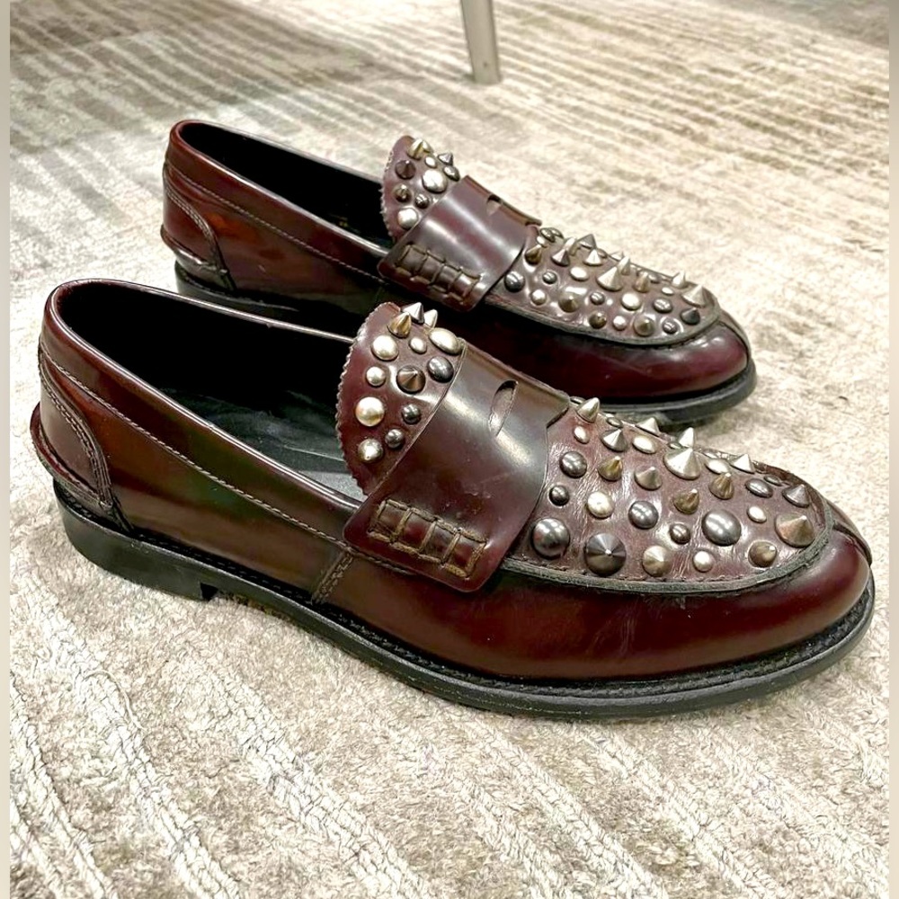 Limited Edition COACH Leather Loafers with Metal Spikes, worn only twice.